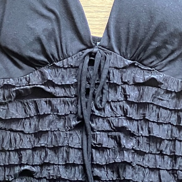 Upstyle Black Ruffled Mini Dress S - Picture 3 of 8